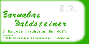 barnabas waldsteiner business card